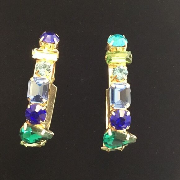 Panacea Crystal Lined Oblong Earrings (G1) - Picture 5 of 6